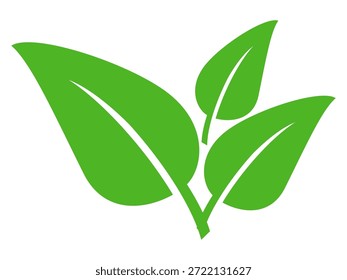 Icono de hoja verde en estilo plano, sobre fondo blanco. conjunto de iconos de hoja. icono de la naturaleza, Ilustración vectorial de la hoja.