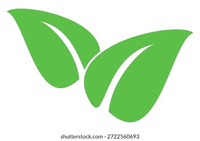 Green leaf icon in flat style, on white background. leaf icon set. nature icon, leaf vector illustration.