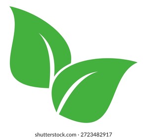 Green leaf icon in flat style, on white background. leaf icon set. nature icon, leaf vector illustration.