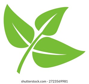 Green leaf icon in flat style, on white background. leaf icon set. nature icon, leaf vector illustration.