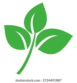 Icono de hoja verde en estilo plano, sobre fondo blanco. conjunto de iconos de hoja. icono de la naturaleza, Ilustración vectorial de la hoja.