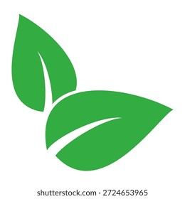 Grünes Blattsymbol im flachen Stil auf weißem Hintergrund. Blatt-Symbolsatz. Natursymbol, Blatt-Vektorgrafik.
