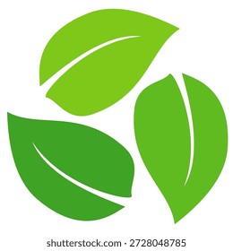 Icono de hoja verde en estilo plano, sobre fondo blanco. conjunto de iconos de hoja. icono de la naturaleza, Ilustración vectorial de la hoja.