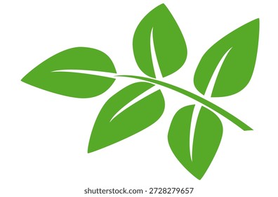 Icono de hoja verde en estilo plano, sobre fondo blanco. conjunto de iconos de hoja. icono de la naturaleza, Ilustración vectorial de la hoja.