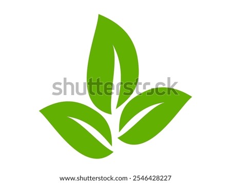 Green leaf icon in flat style, on white background. leaf icon set. nature icon, leaf vector illustration.