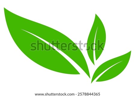 Green leaf icon in flat style, on white background. leaf icon set. nature icon, leaf vector illustration.