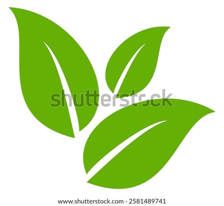 Green leaf icon in flat style, on white background. leaf icon set. nature icon, leaf vector illustration.