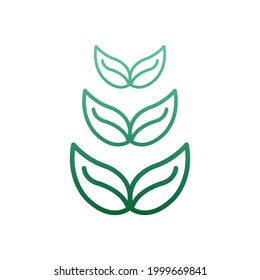 Icono de hoja verde, color de gradiente
