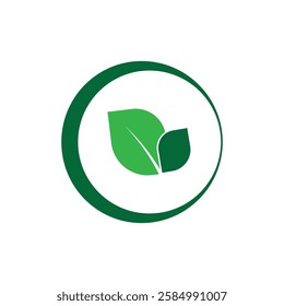 green leaf  icon illustrstion  flat