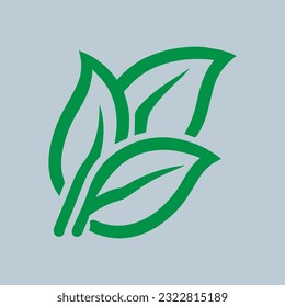 Icono de la hoja verde. Ecología aislada y estilo de línea de iconos hoja. Concepto de diseño de símbolos de calidad superior para el diseño de la interfaz de usuario de la aplicación móvil del logotipo.
