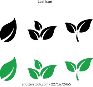 Green leaf icon isolated on white background for logo, web, app, ecology nature element vector icon