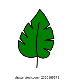 green leaf icon isolated on white background
