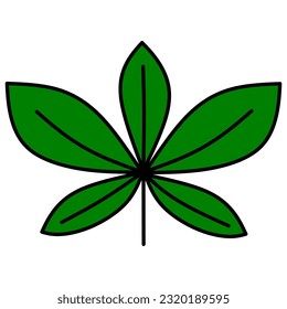 green leaf icon isolated on white background