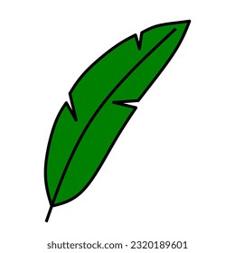 green leaf icon isolated on white background