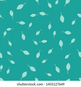 Green Leaf icon isolated seamless pattern on green background. Fresh natural product symbol.  Vector Illustration