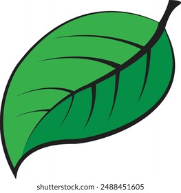 Green Leaf Icon. Leaves icon on isolated background. Elements design for natural, eco, vegan, bio labels