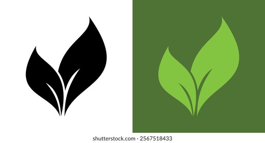 Green leaf icon. Leaves icon on isolated background. Design elements for natural, eco, vegan, bio labels. Vegan, 100 per cent organic