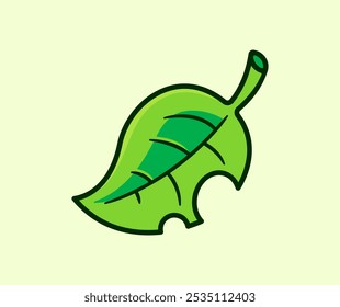Green leaf icon Leaves of trees and plants Leaves icon Green leaf Sticker Design Elements design