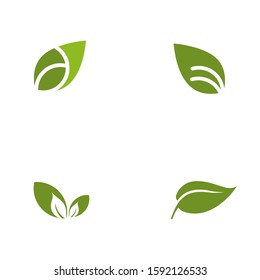 Green leaf icon logo design inspiration vector illustration template