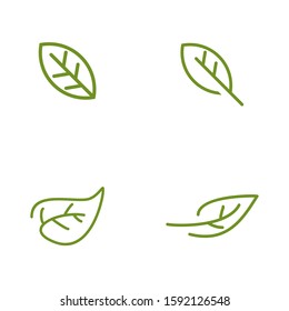 Green leaf icon logo design inspiration vector illustration template