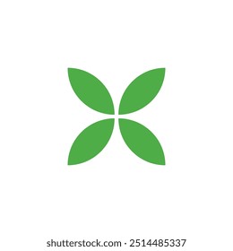 Diseño de logotipo de icono de hoja verde
