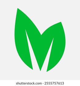 Green leaf icon logo design. Leaf logo illustration.