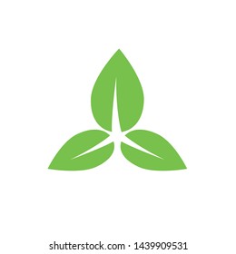Green leaf icon logo isolated on the white background