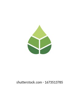 Icono de la hoja verde , aislado en fondo blanco