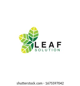 Green Leaf icon logo , isolated on white background