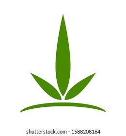 Green Leaf Icon Logo Vector Illustration Design