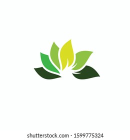 Green Leaf icon logo vector symbol template