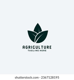 Green leaf icon logo vector abstract style leaf logo