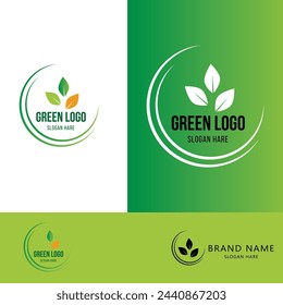 Green Leaf Icon logo Vector Illustrations with many variation.