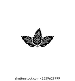 Green Leaf icon for logo. Vegetable Icon vector on black color