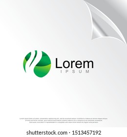 green leaf icon, modern concept. template logo design