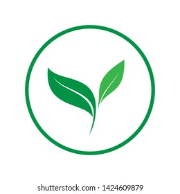 
Green Leaf Icon. Natural Product, Vegan Illustration As A Simple Vector Sign & Trendy Symbol for Design and Websites, Presentation or Mobile Application.  