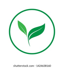 Green Leaf Icon. Natural Product, Vegan Illustration As A Simple Vector Sign & Trendy Symbol for Design and Websites, Presentation or Mobile Application.  