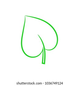 Green leaf icon on white background. Vector.