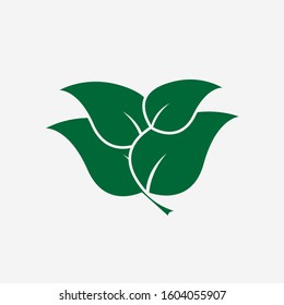 Green Leaf Icon On White Background - Elements For Eco and Bio Logos