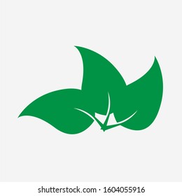 Green Leaf Icon On White Background - Elements For Eco and Bio Logos