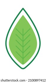 green leaf icon on white background