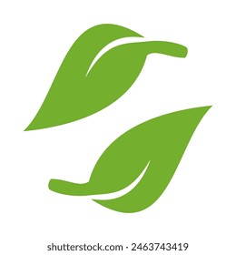 
Green leaf icon. Leaf icon on white background. Collection of leaf illustrations. Element design for natural, eco-friendly, recycling bio labels.