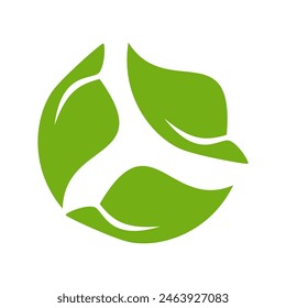 
Green leaf icon. Leaf icon on white background. Collection of leaf illustrations. Element design for natural, eco-friendly, recycling bio labels.
