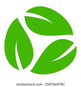 Green leaf icon. Leaf icon on white background. Collection of leaf illustrations. Element design for natural, eco-friendly, recycling bio labels.