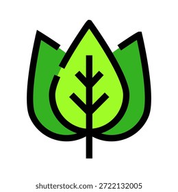 Ícone de folha verde representando a natureza, ecologia, sustentabilidade e conceitos ambientais, adequado para web design, aplicações e ilustrações gráficas