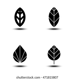 Green leaf icon set. Eco icon. Vector illustration