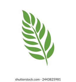 Forma de icono de hoja verde diseño de vector plano fresco.