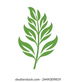 Green Leaf icon shape fresh flat vector design.