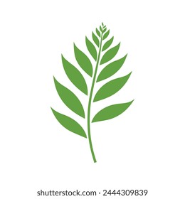 Diseño de Vector plano fresco en forma de icono de hoja verde.