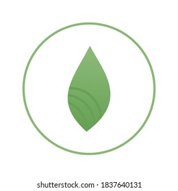 Green leaf icon sign on white background vector illustration.